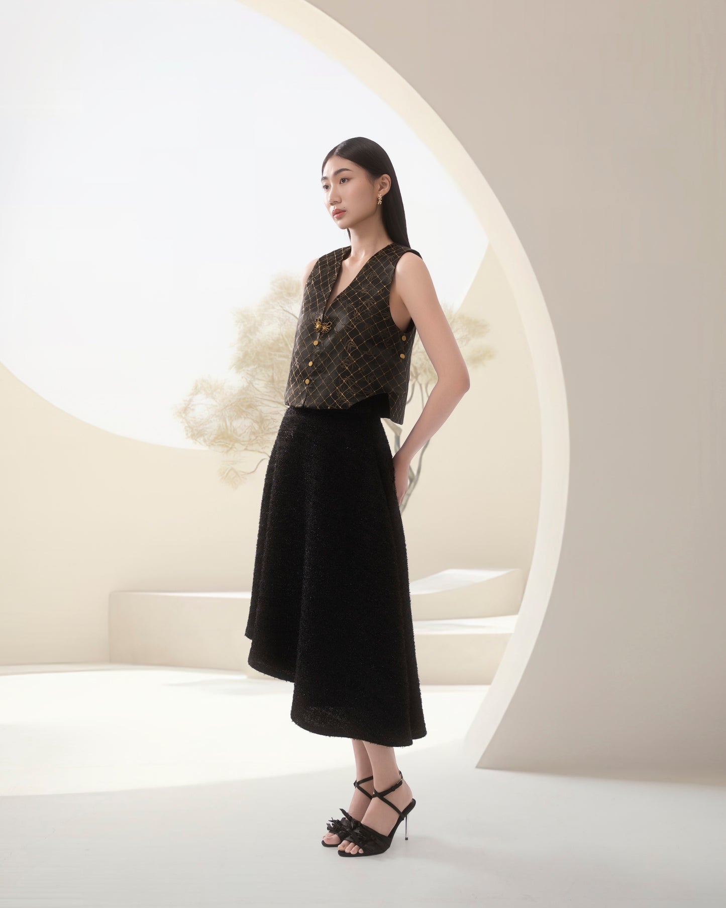 Xiè Lín cropped top in black