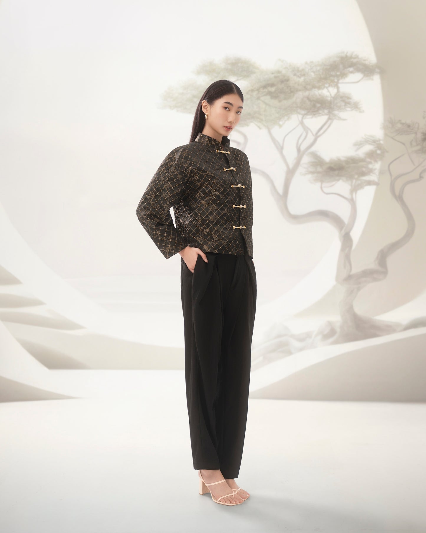 Qīng Xīn unisex jacquard button down jacket