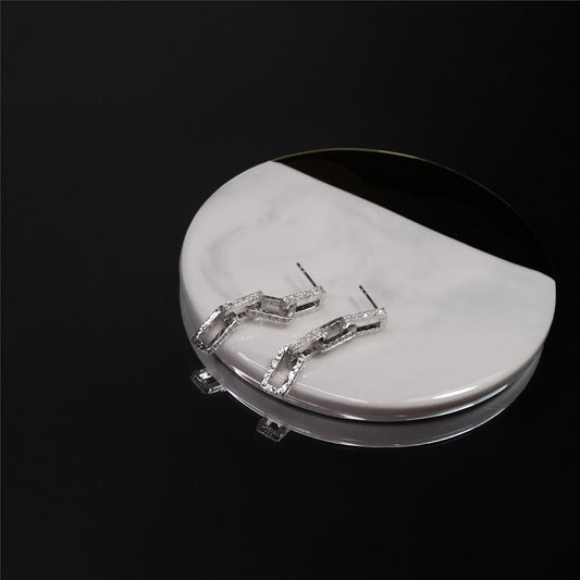 Rectangle links earrings ER016
