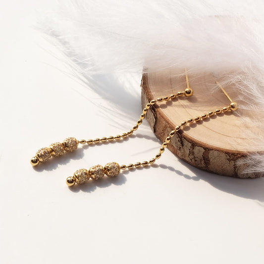 Long dangling earrings with beads ER017
