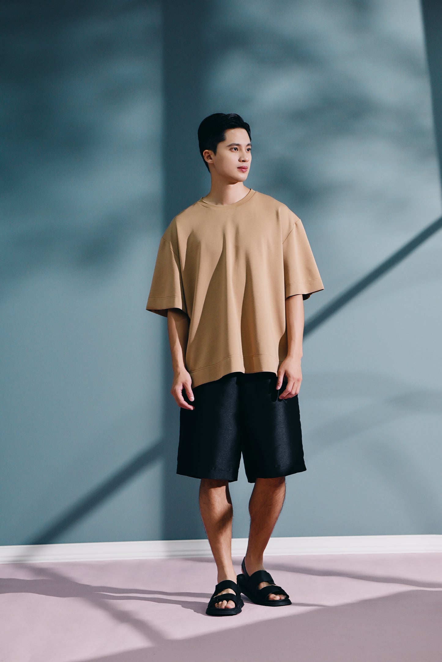 Lè premium knit tee in Sand