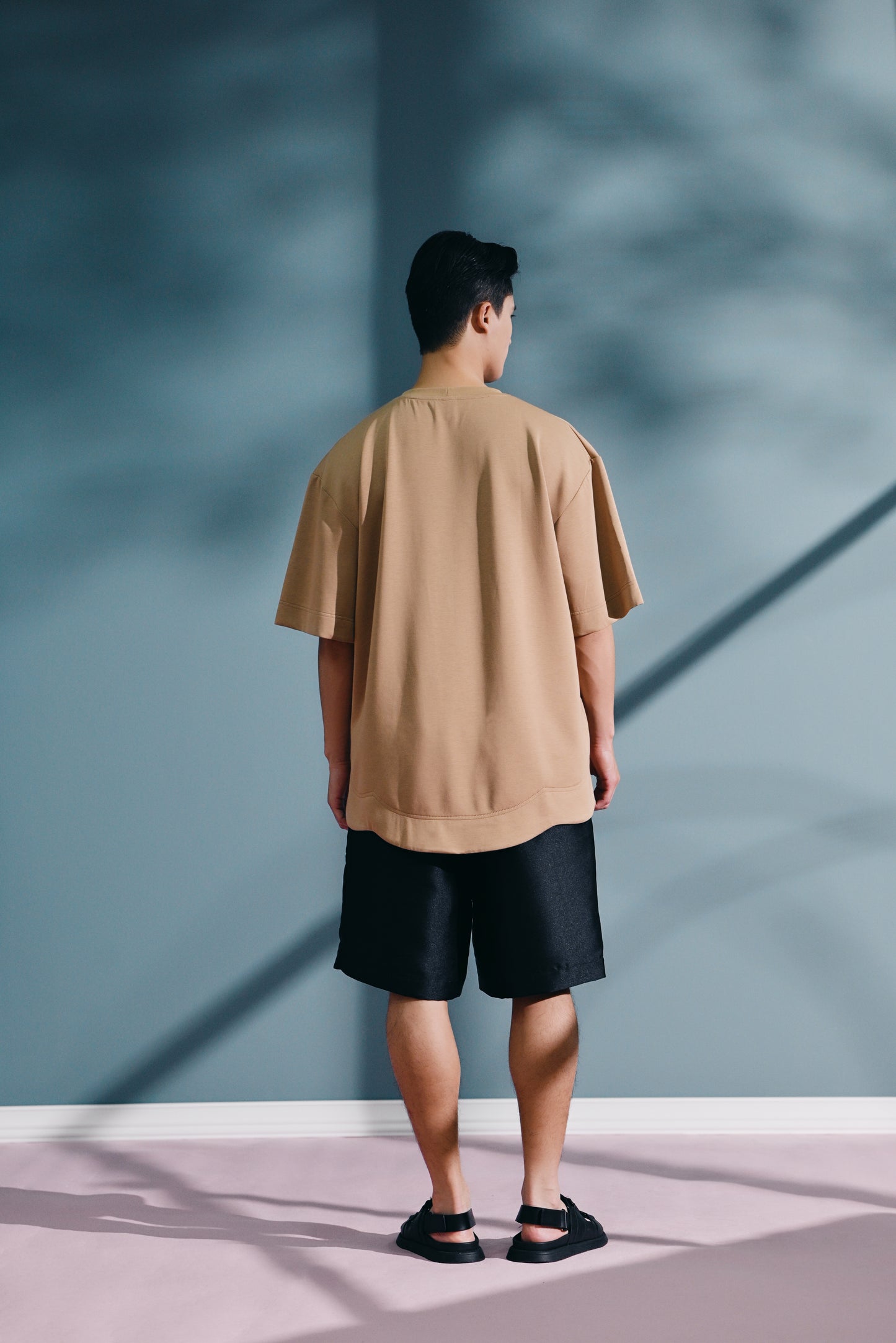 Lè premium knit tee in Sand