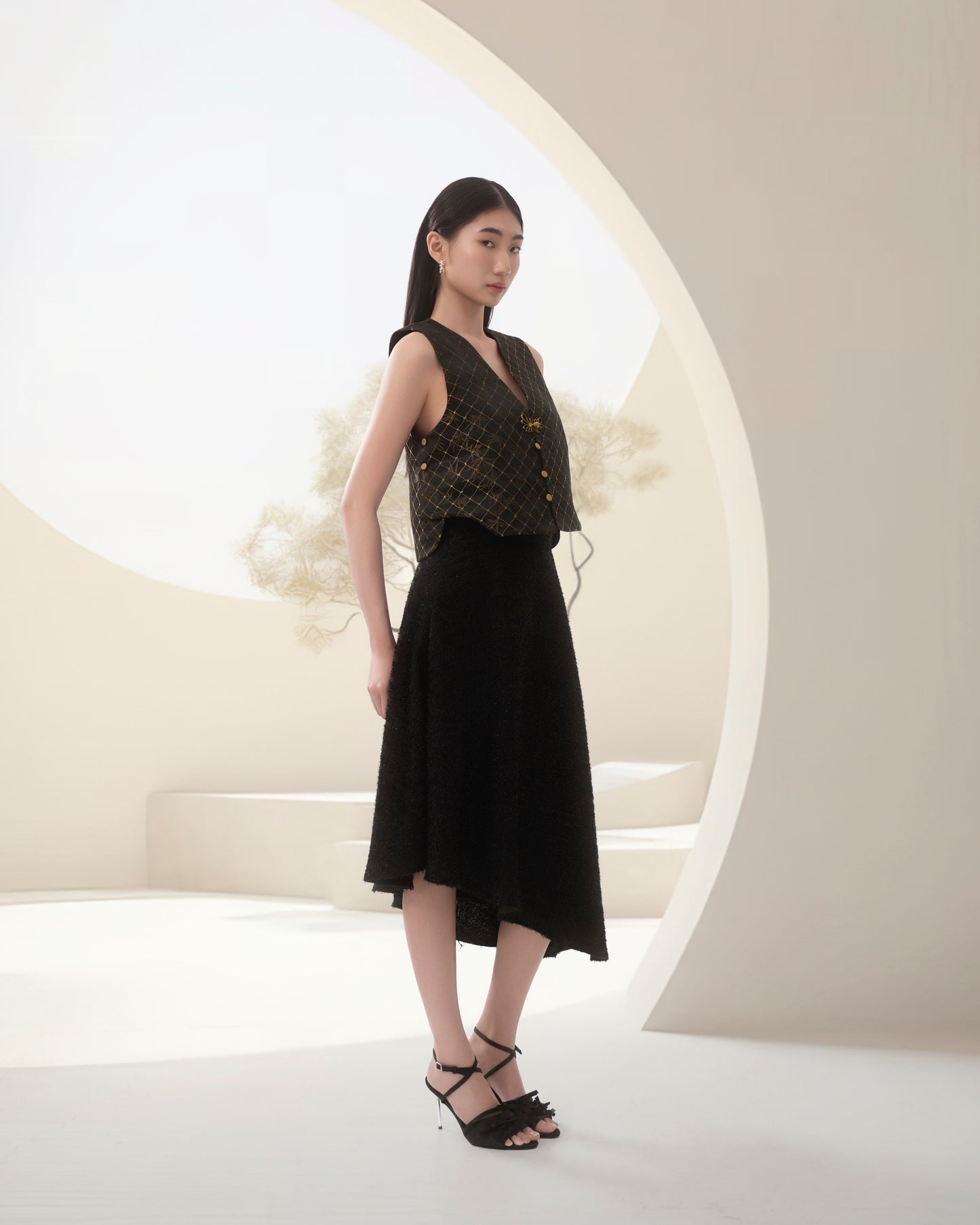 Xiè Lín cropped top in black