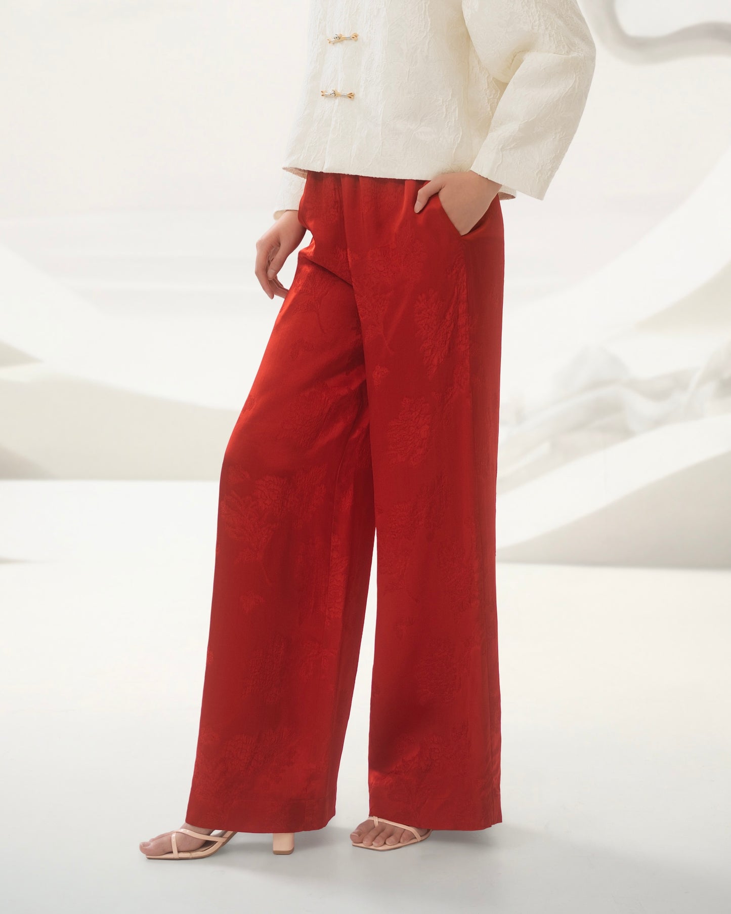 Cāng Làng relaxed pants in red