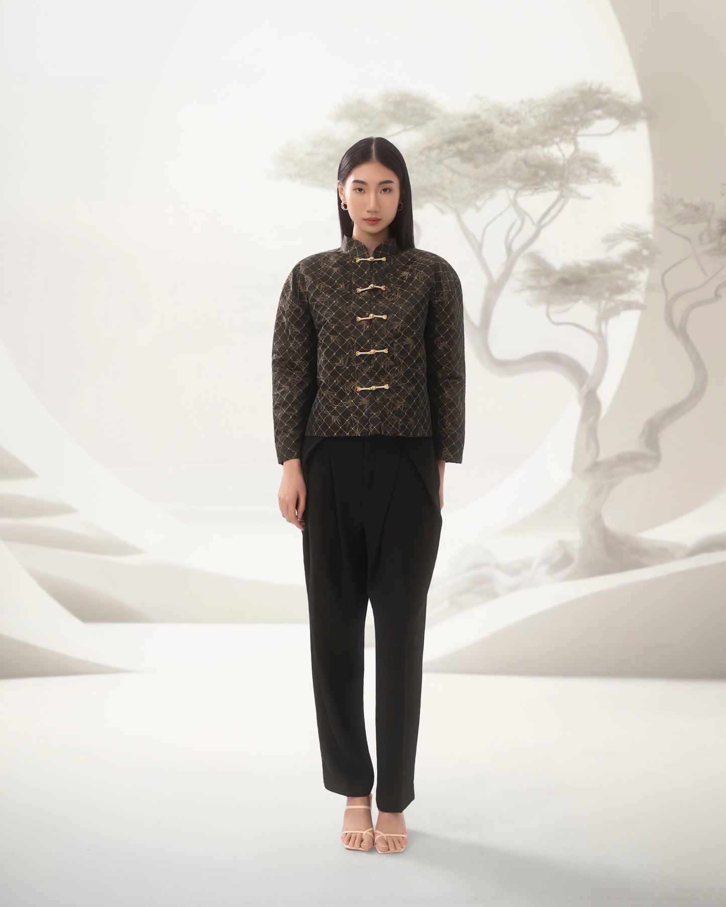 Qīng Xīn unisex jacquard button down jacket