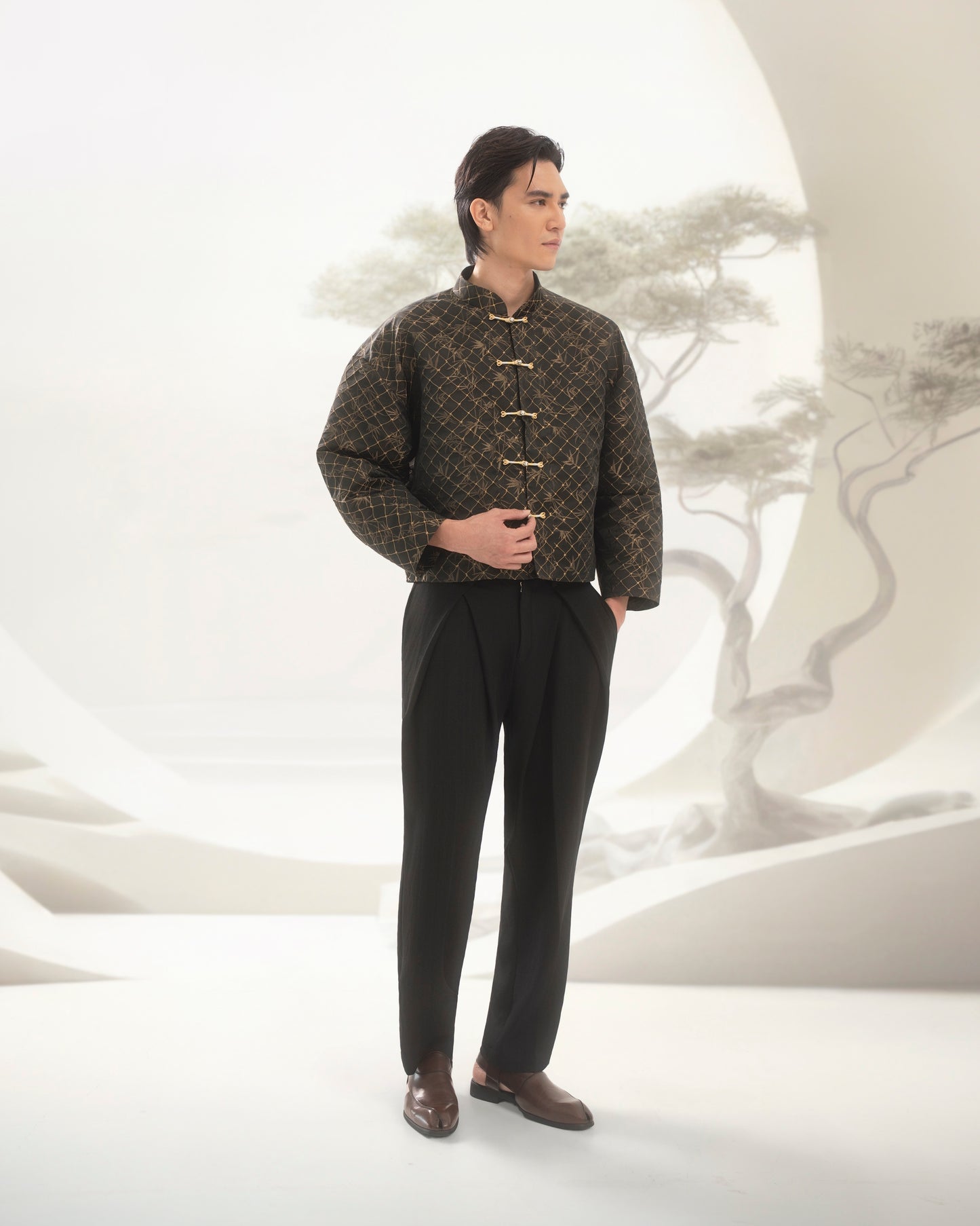 Qīng Xīn unisex jacquard button down jacket