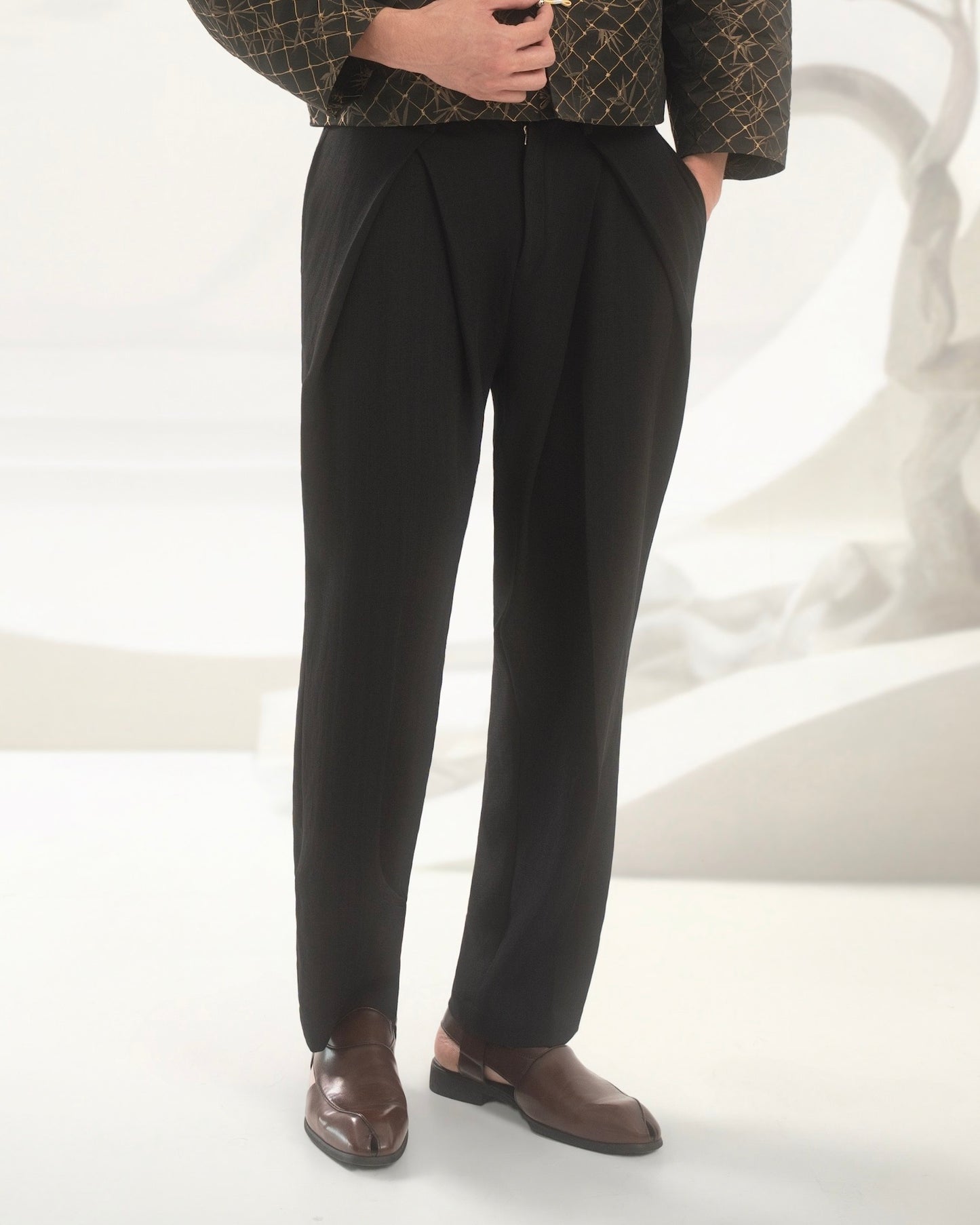 Zhi Lín pleated linen pants