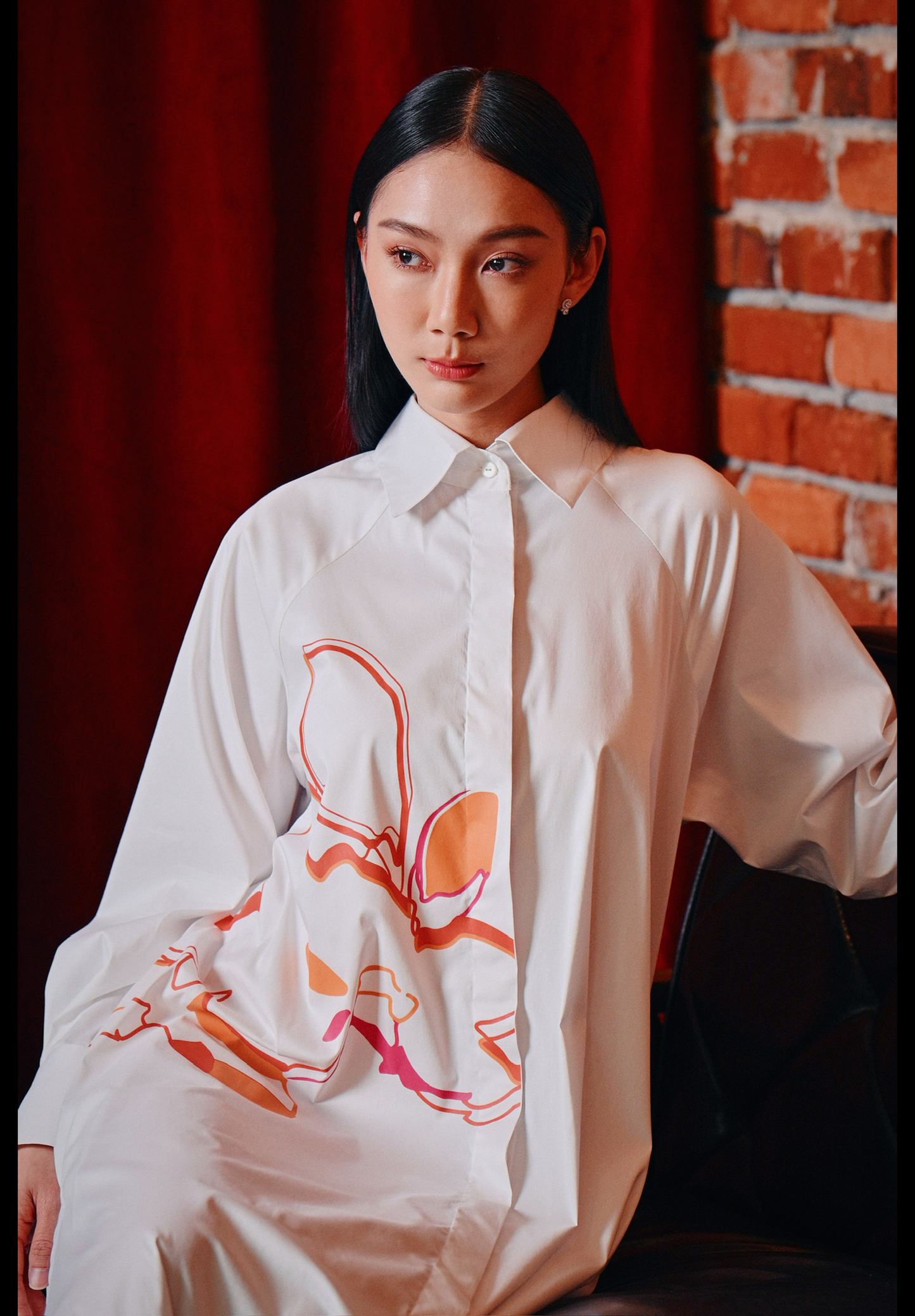 Yún white poplin shirt dress