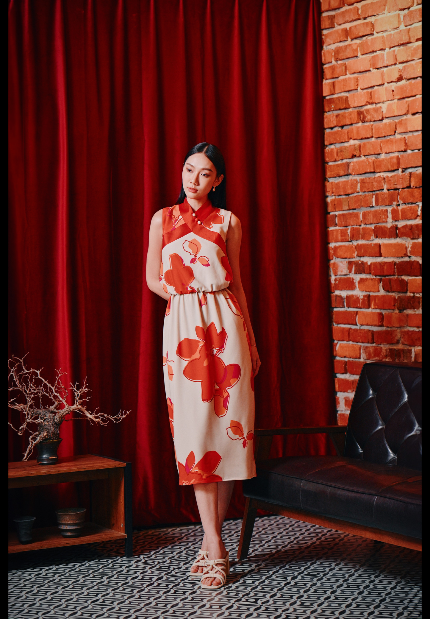Hwā bias cut dress in crepe