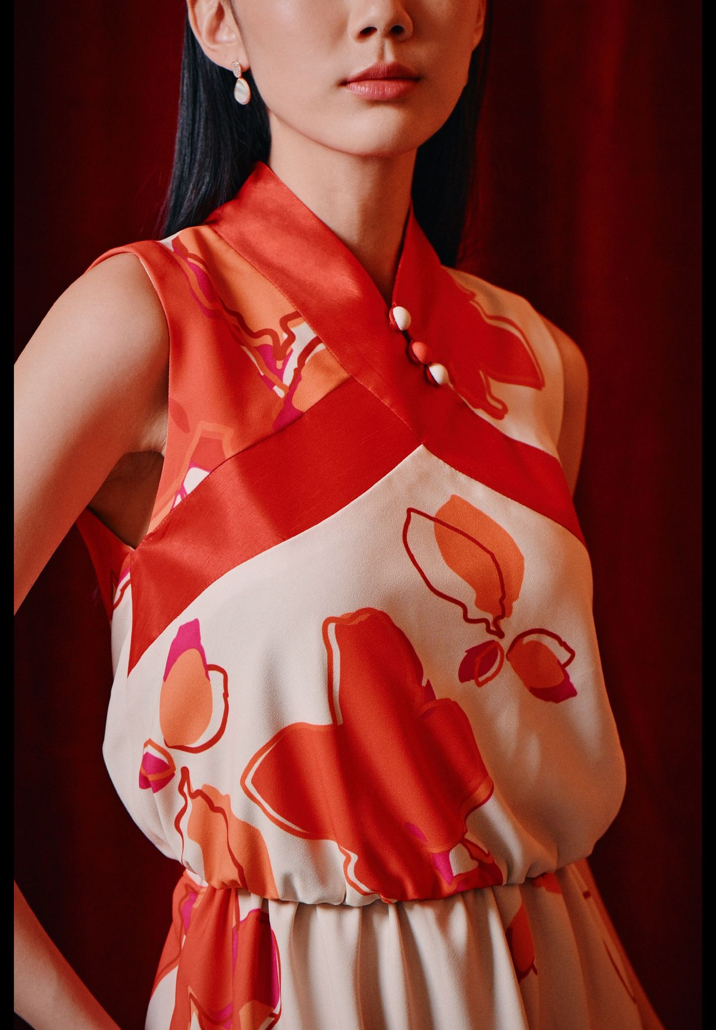 Hwā bias cut dress in crepe