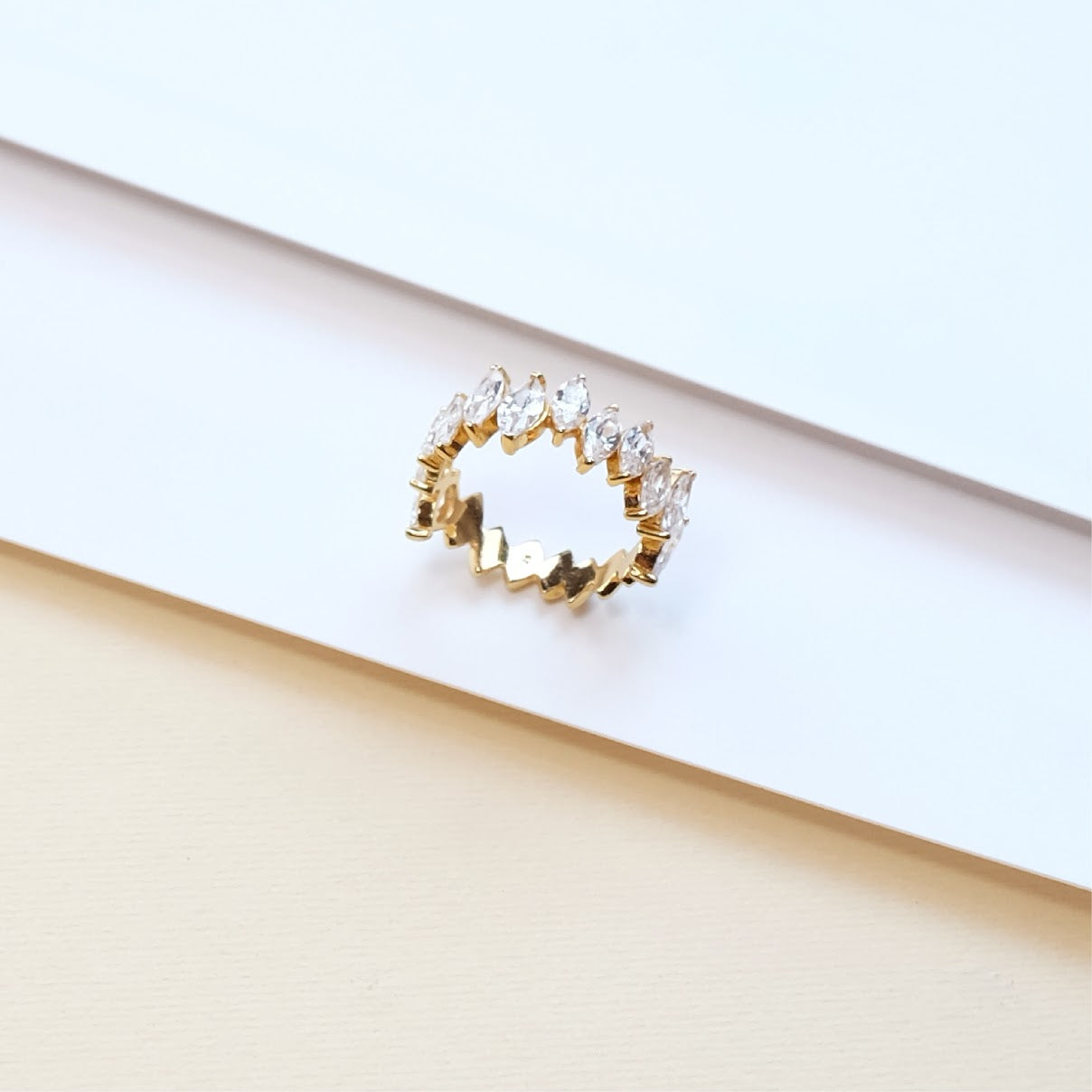 Marquise cut crystal ring R005