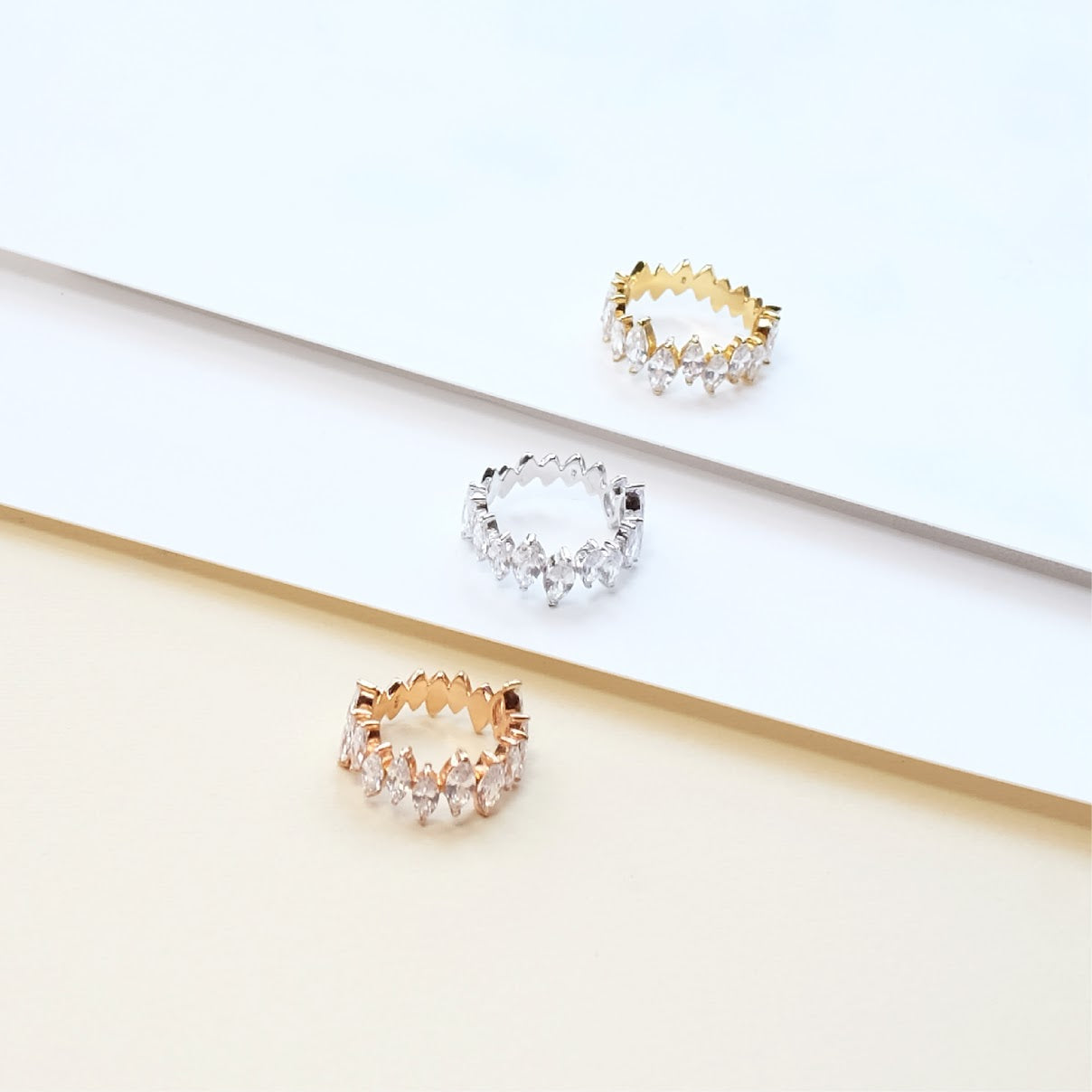 Marquise cut crystal ring R005