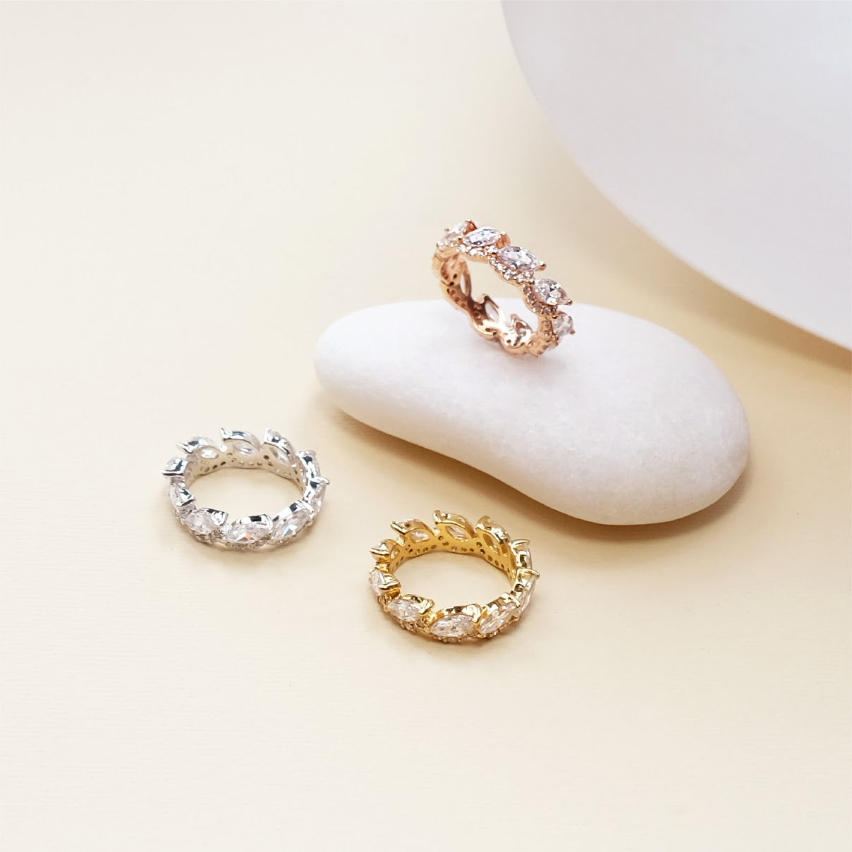 Multi Marquise cut crystal ring R006