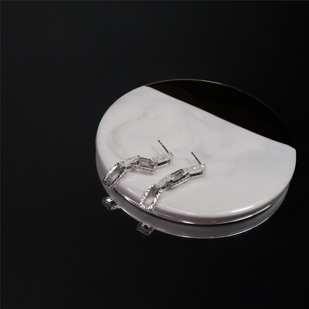 Rectangle links earrings ER016