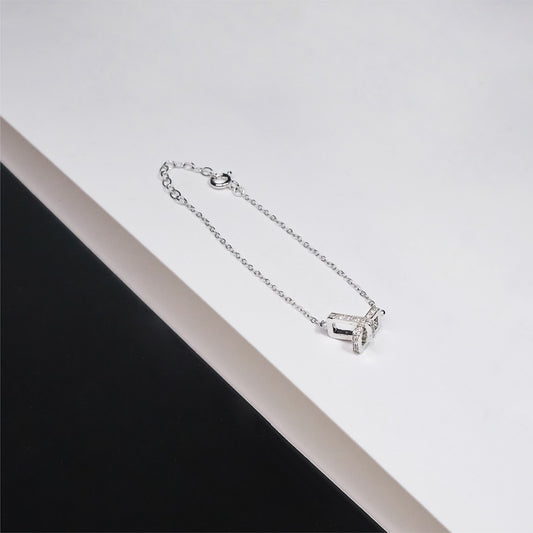 Rectangle hammered link bracelet BR002