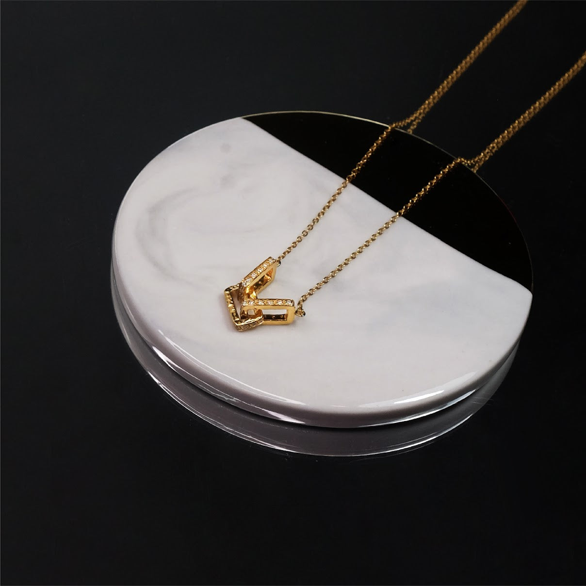 Rectangle links necklace NC003
